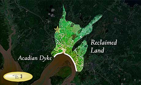 farmland reclaimed by Acadian dyking of the Tantramar river